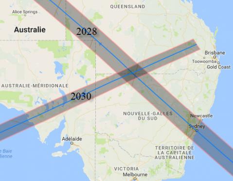 Eclipses 2028 2030 australie